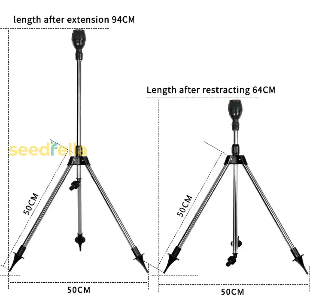 Telescoping Tripod Garden Sprinkler – Large Coverage Farm Irrigation System Tools