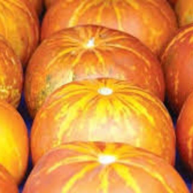 Inside of ripe Tiger Melon showing aromatic flesh