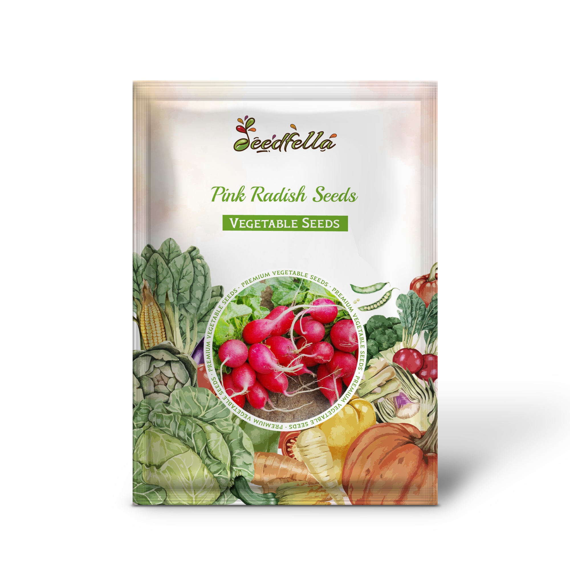 Unique pink radish variety growing