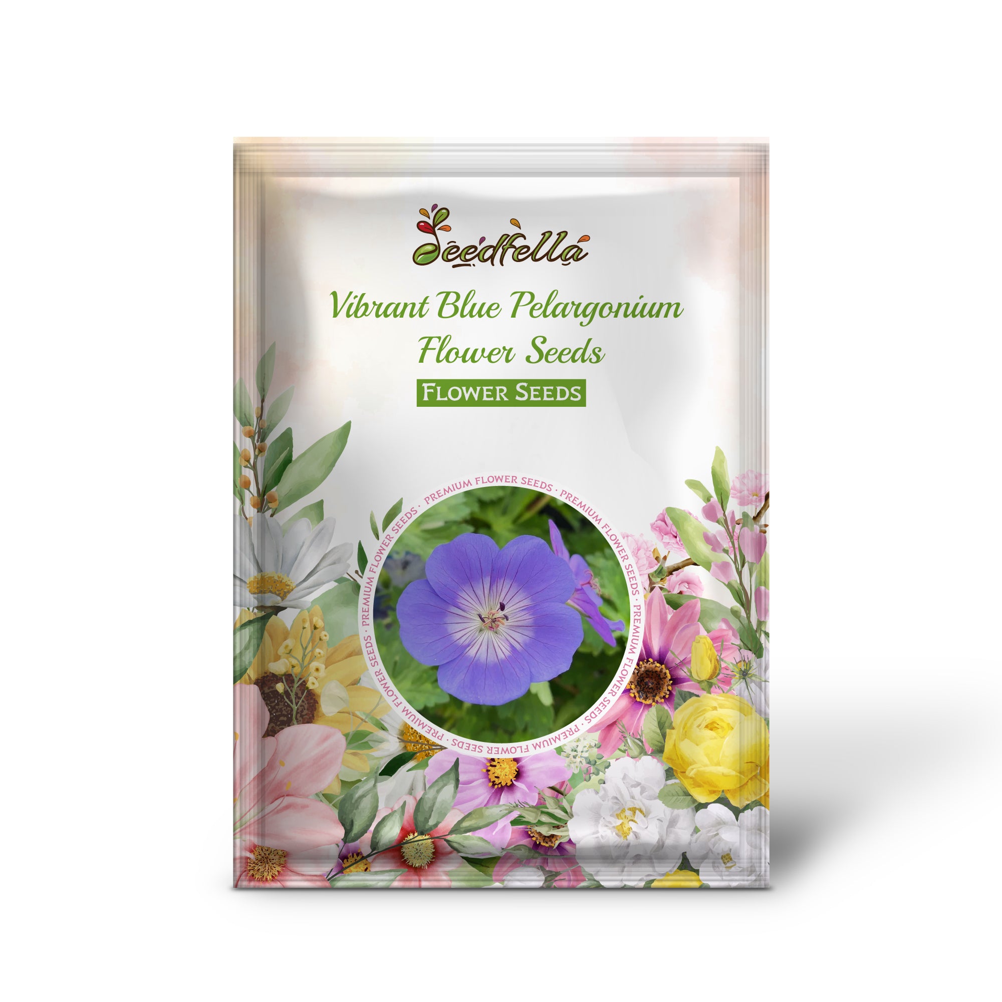 Vibrant Blue Pelargonium Flowers in Garden