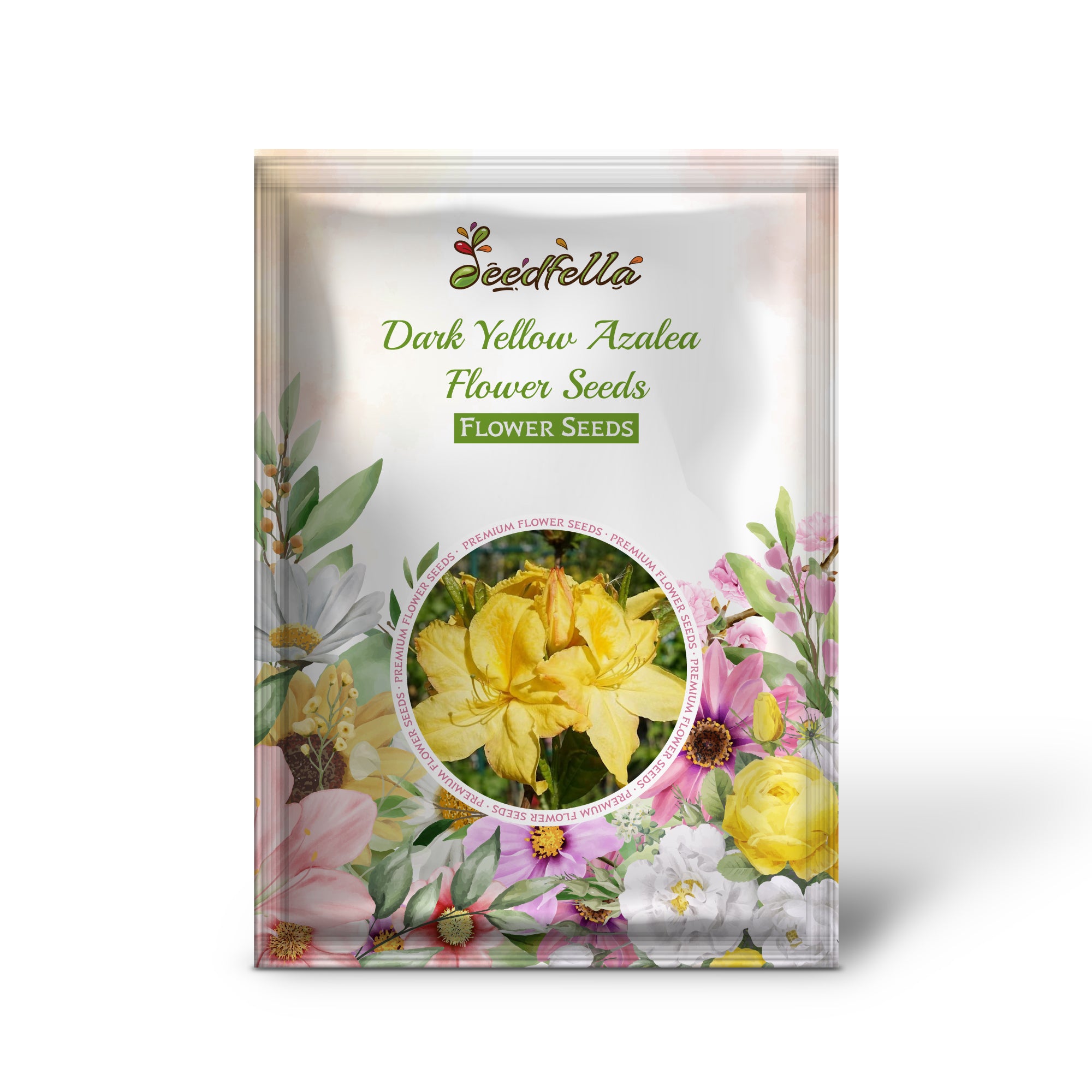 Vibrant Dark Yellow Azalea Blooms in Garden