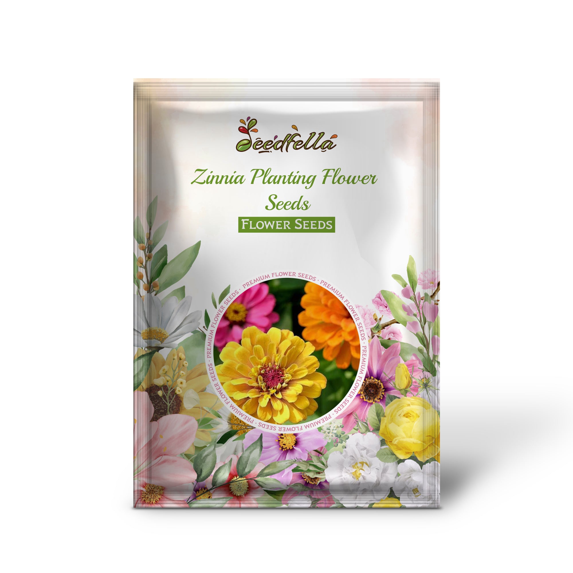 Vibrant Dark Yellow Zinnia Blooms in Garden