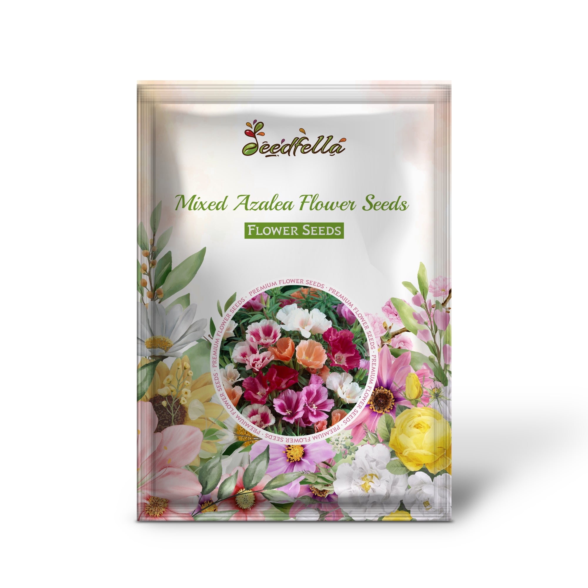 Vibrant Mixed Azalea Blooms in Garden