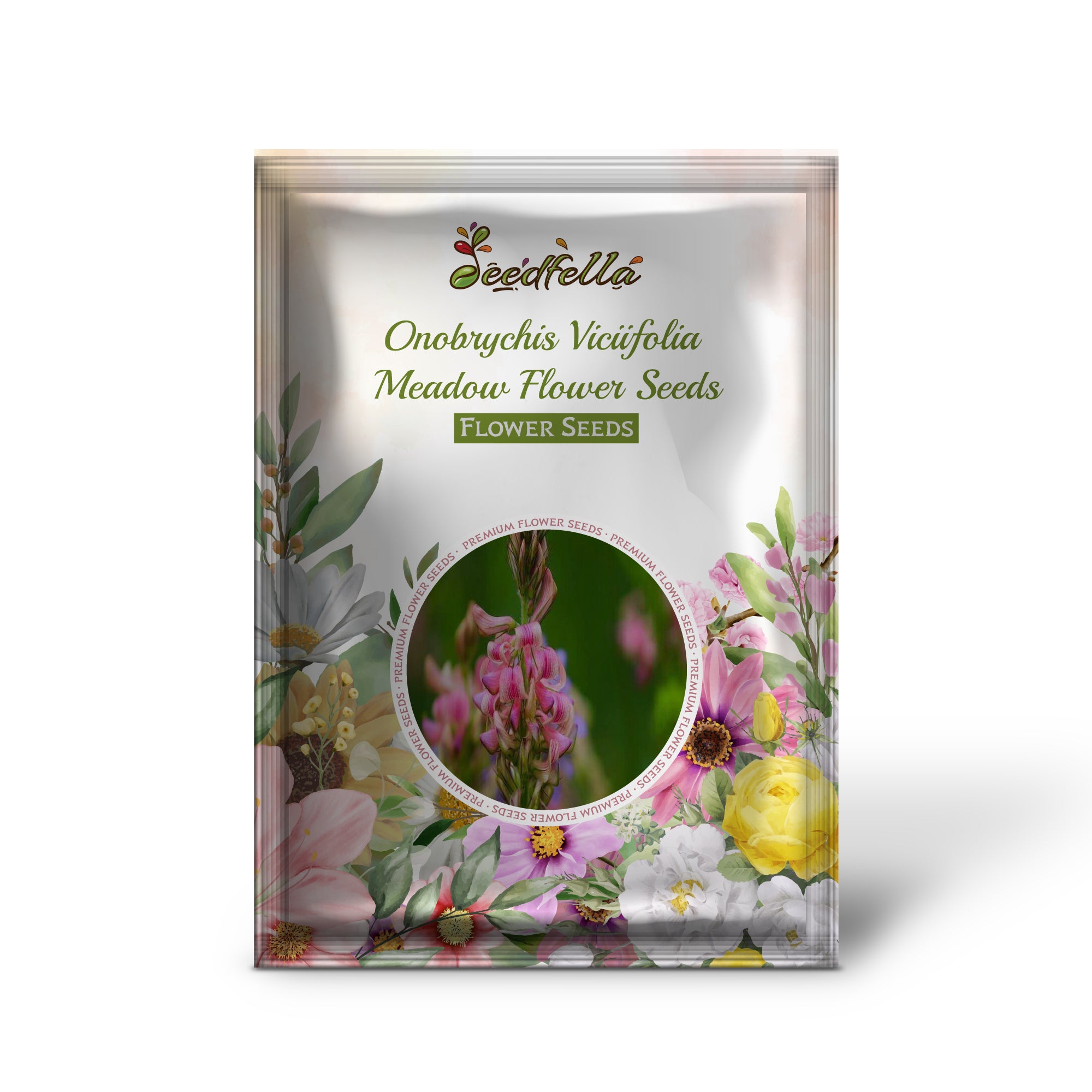 Vibrant Onobrychis Meadow Blooms in Garden