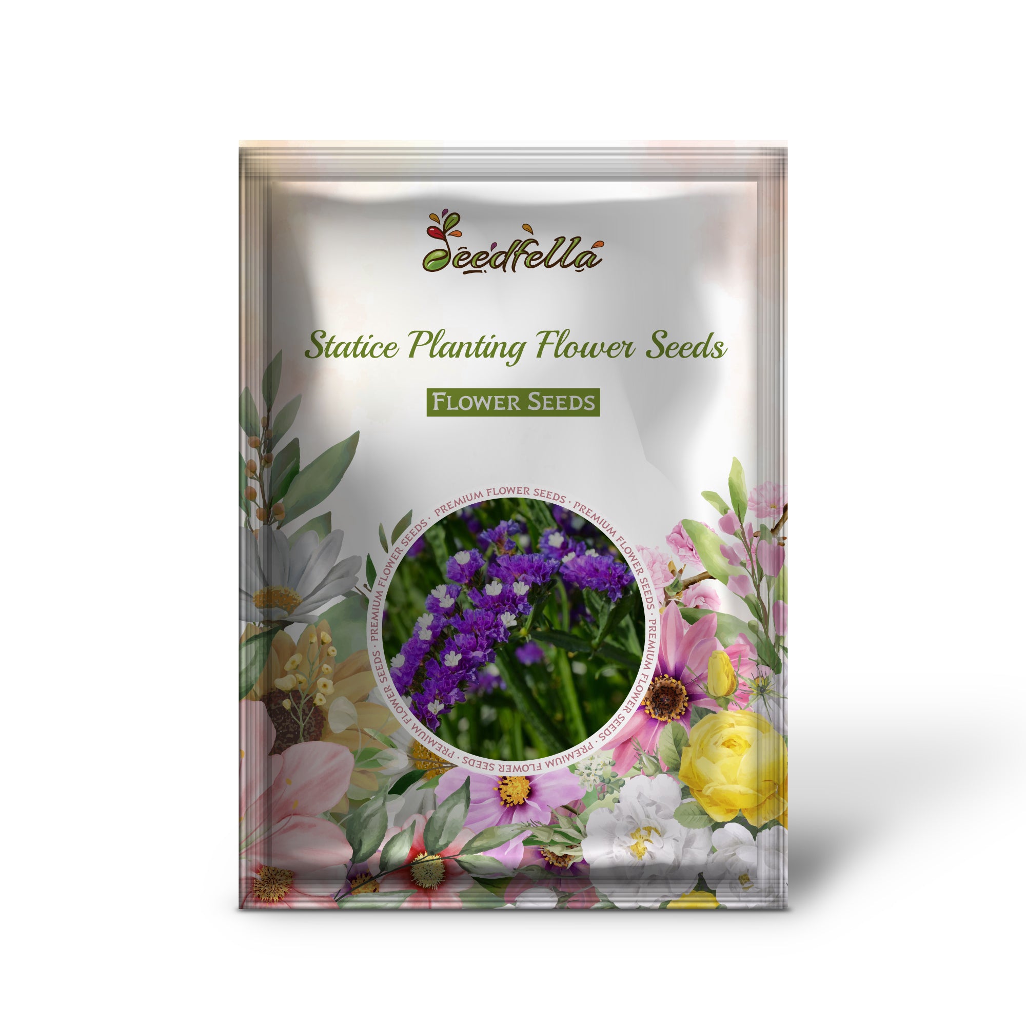 Vibrant Statice Blooms in Garden