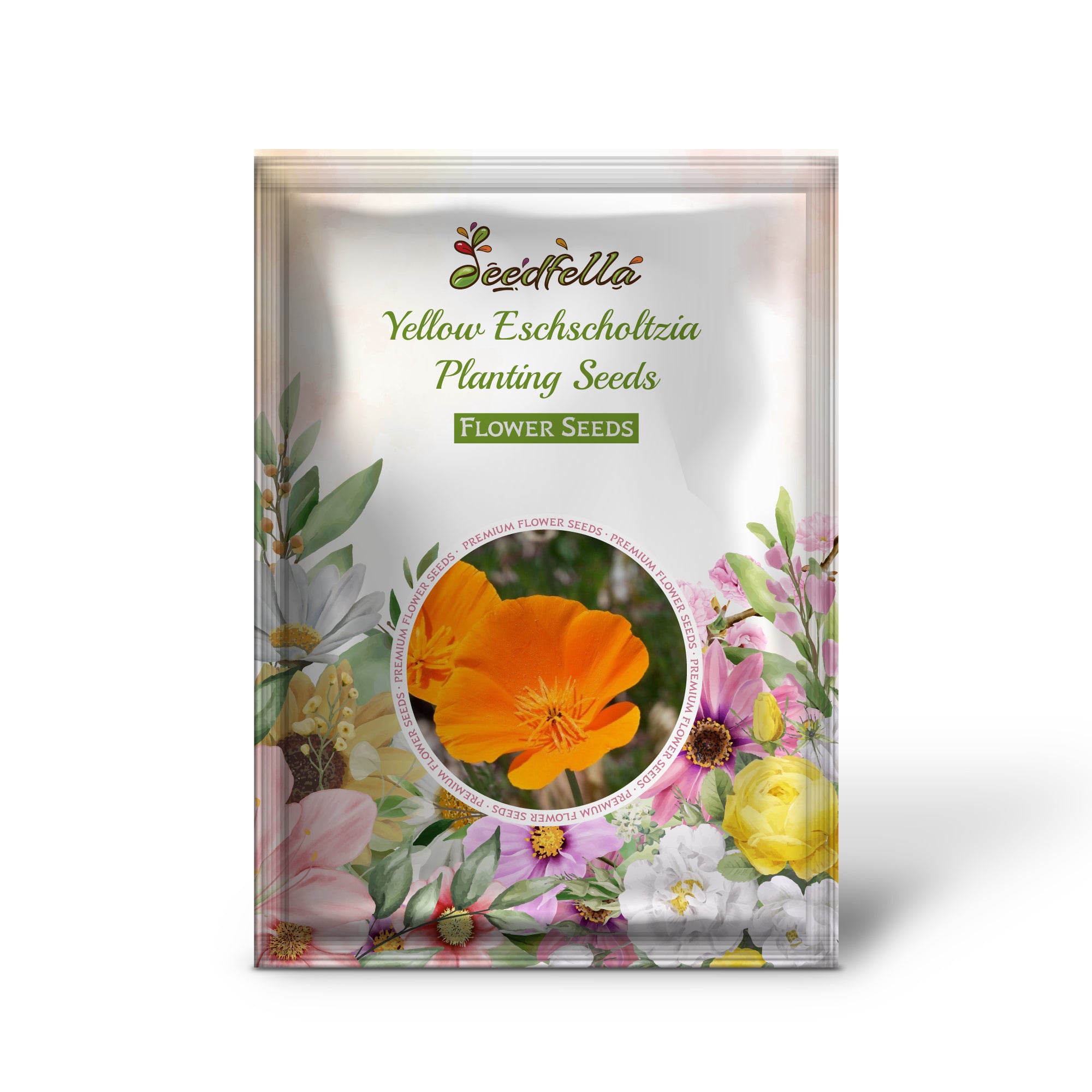 Vibrant Yellow California Poppy Flowers in Garden