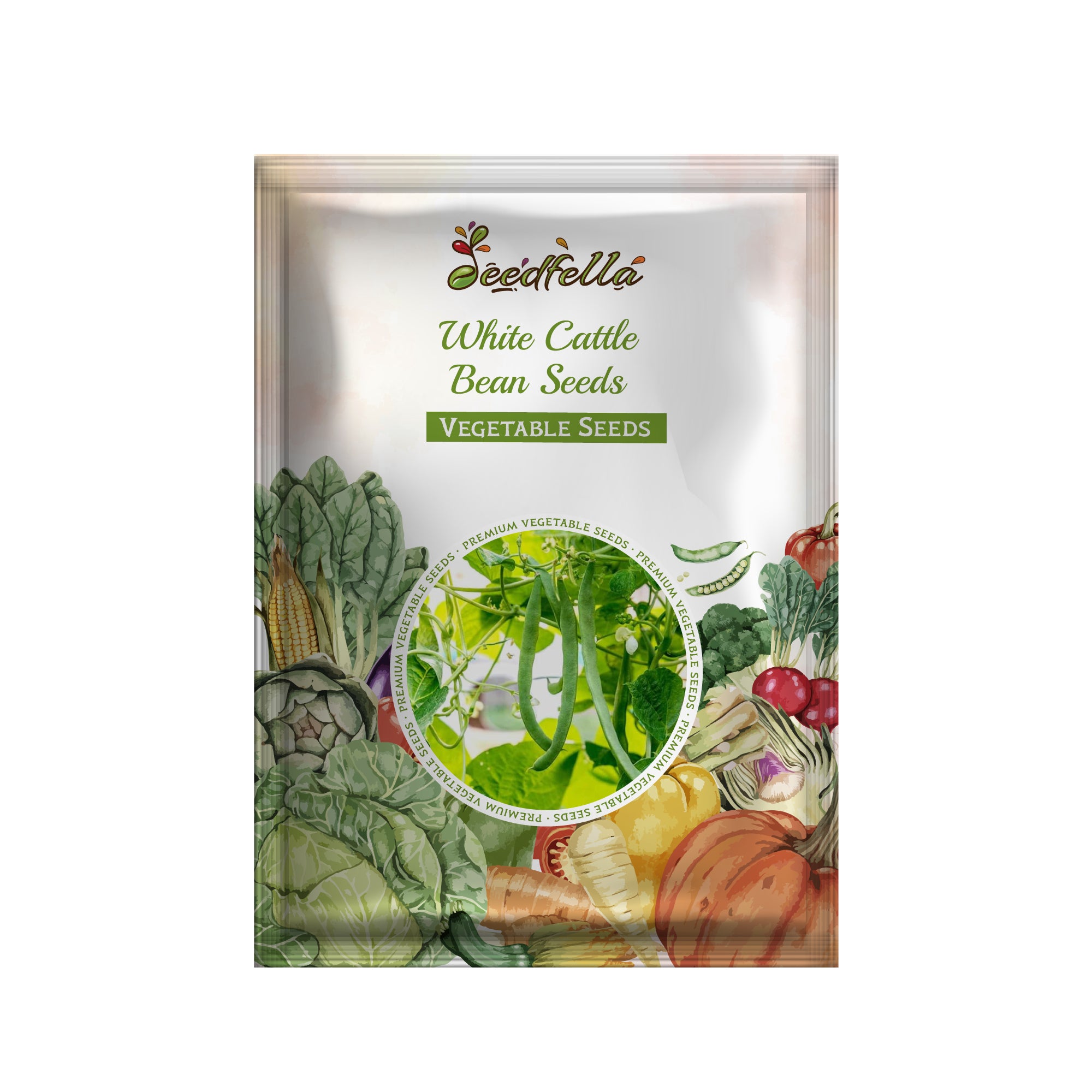 Dried white beans harvested from the garden