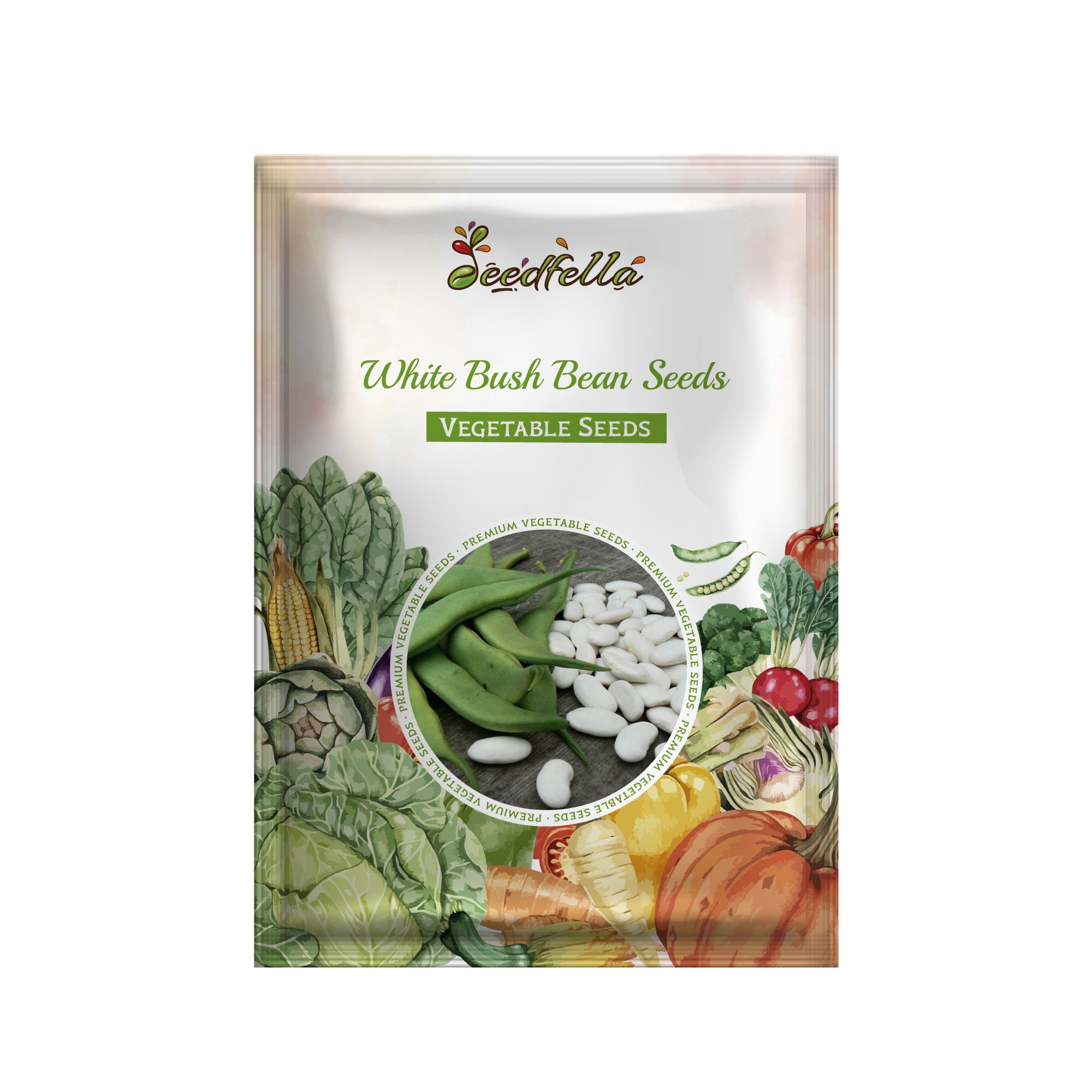 High quality White Bush Bean vegetable seeds closeup