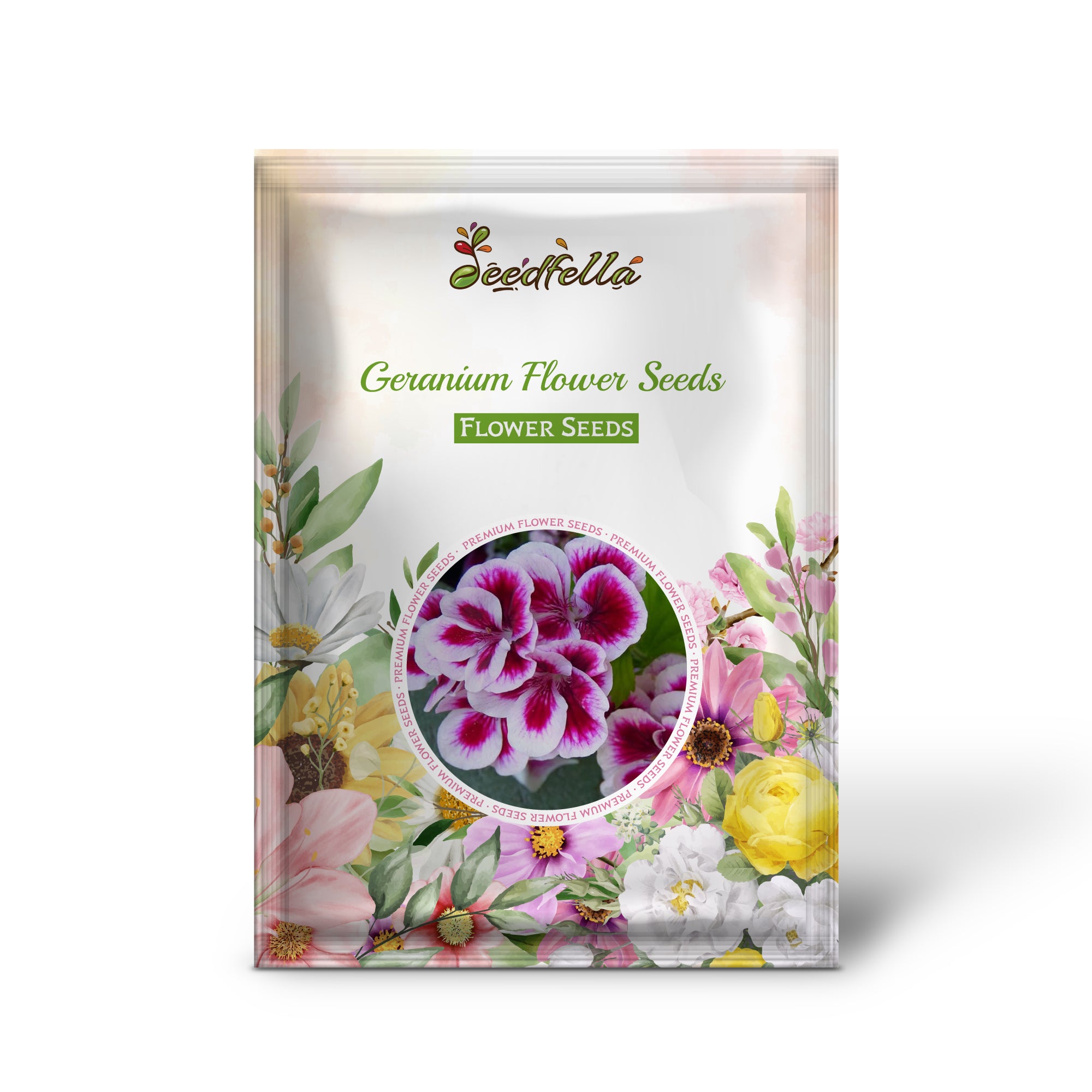 White & Light Pink Geranium Flowers in Garden