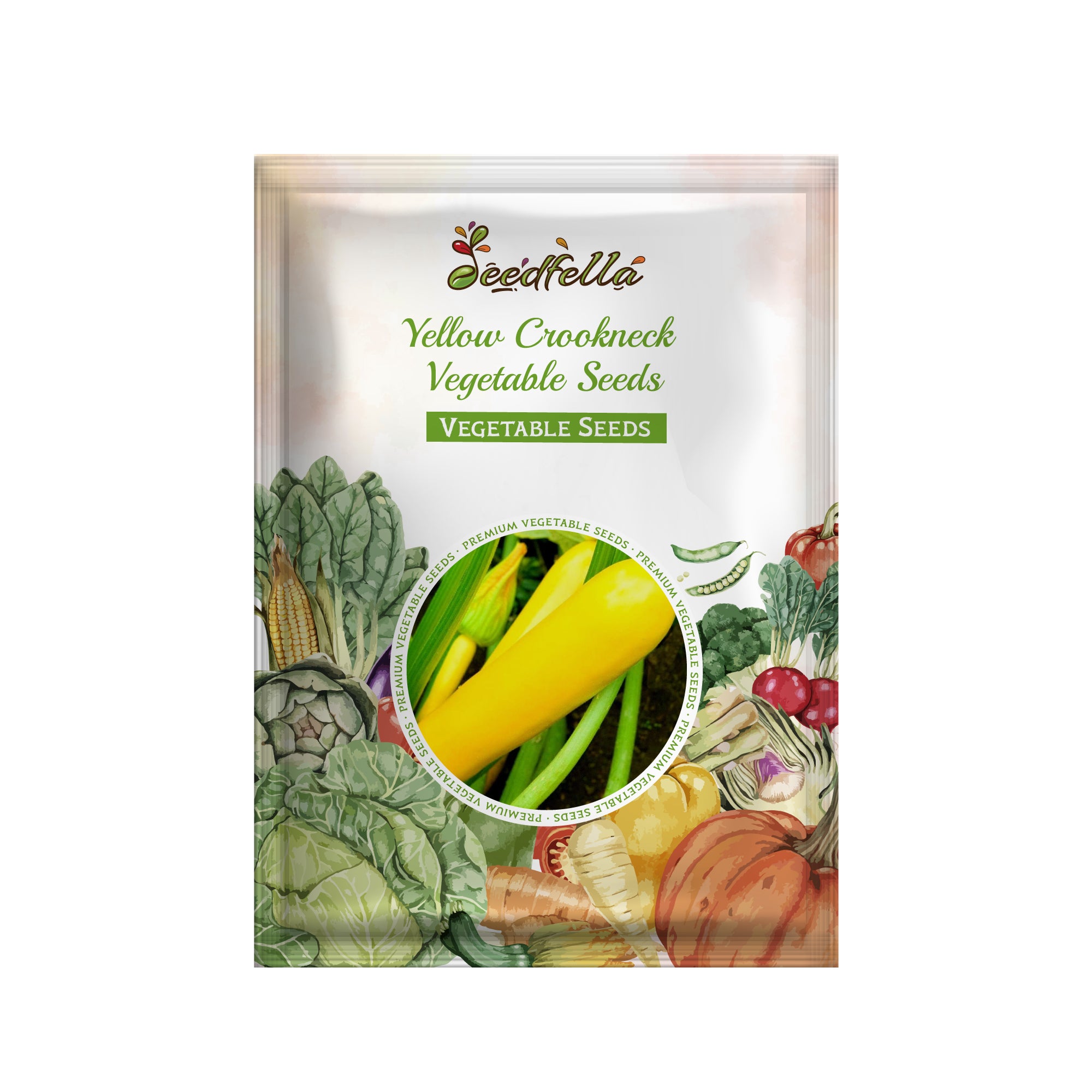 High quality Yellow Crookneck Squash vegetable seeds closeup