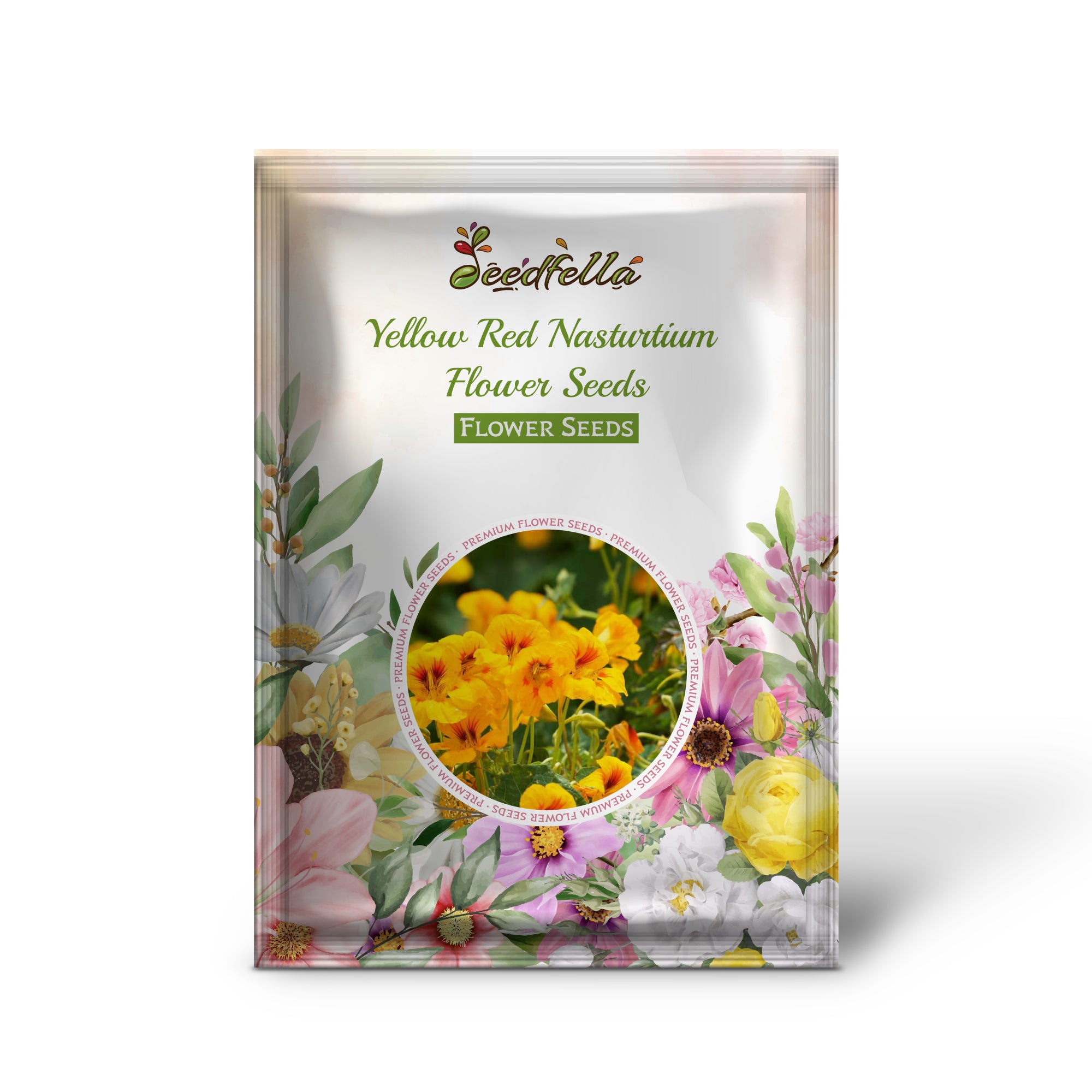 Yellow Red Nasturtium seeds for vibrant garden blooms
