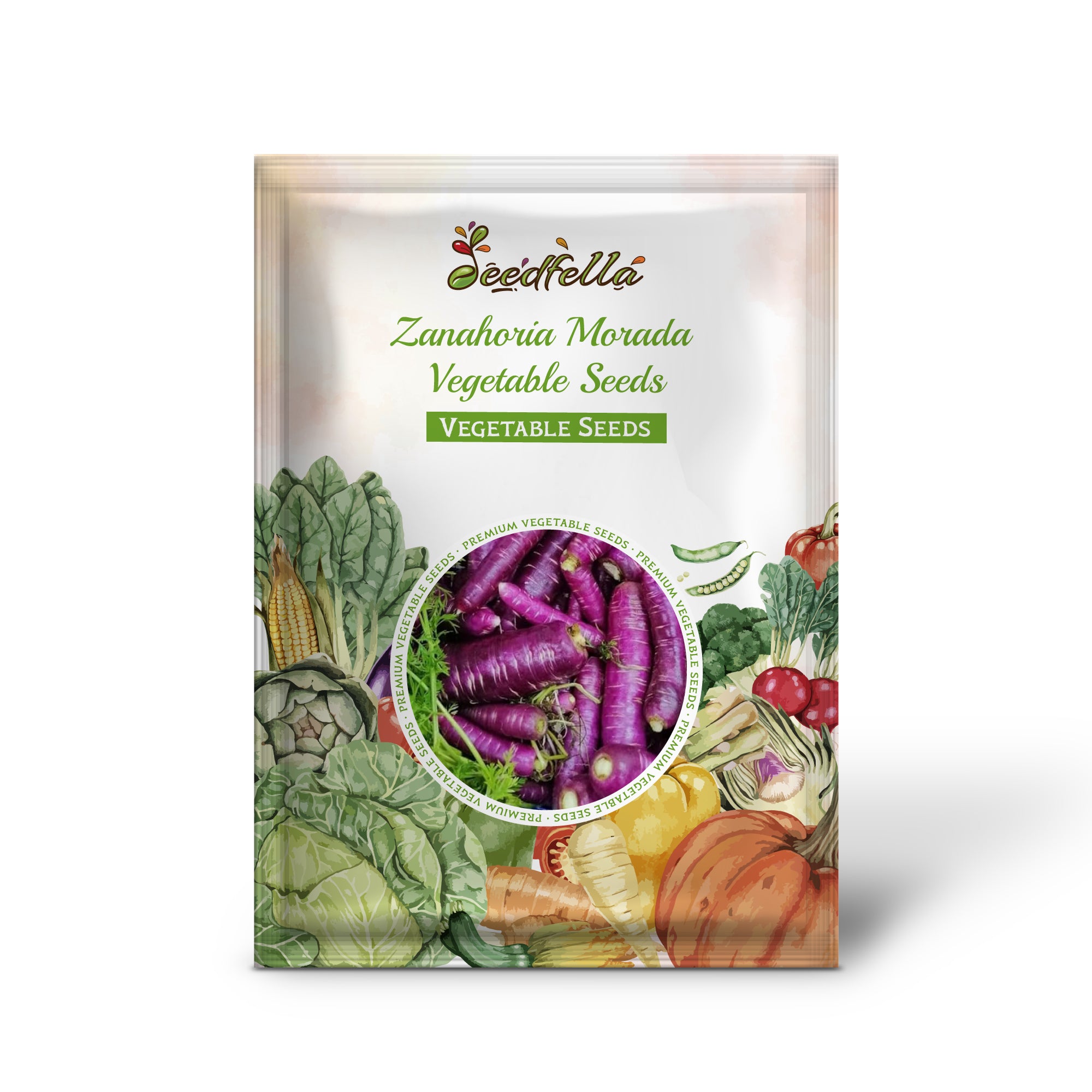Non GMO Zanahoria Morada carrot seeds packaging